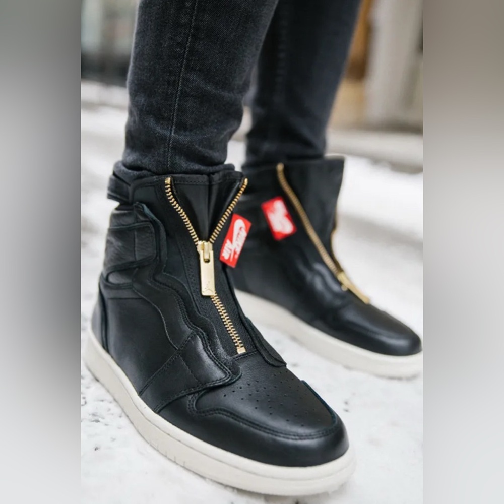 Nike Black and Gold High-Top Sneakers